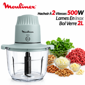 Choppeo, Hachoir avec bol en verre , Capacité de 1 L, Verre borosilicate Moulinex DJ603110