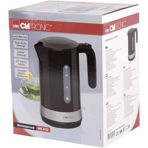 Bouilloire Électrique Sans Fil 1,8 L 2200 W Clatronic Wk3452 Noir – Image 2