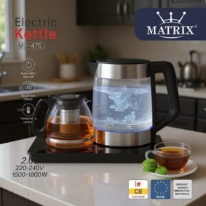 Bouilloire 2L + Théière en verre 1800 W Matrix MX-475
