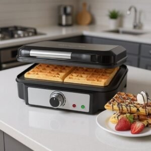 Gaufrier Électrique inox Avec 2 Gaufres 1000 Watts Proficook PC WA 1240 Gris