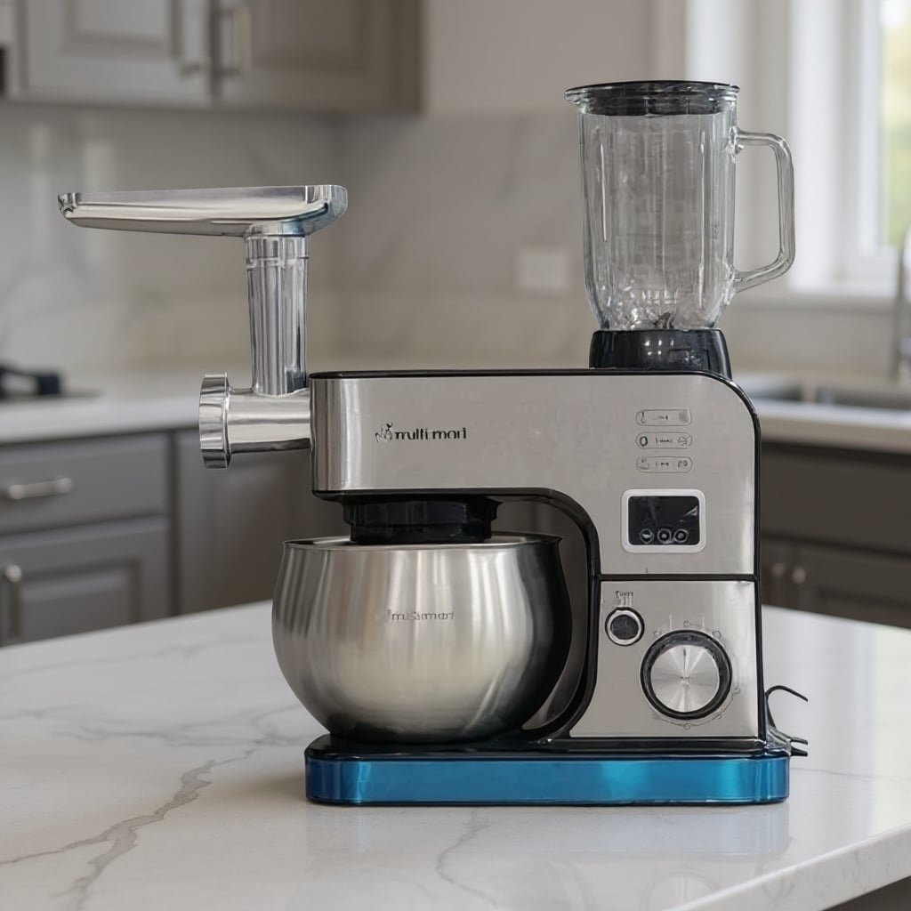 Robot Pétrin Multifonctions 5EN1 Multismart – 1500W 5L – Avec Blender Et Hachoir MS-SM3115