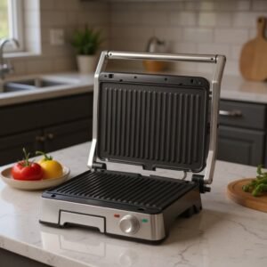 Gril Et Panineuse Saine En Inox Avec Ouverture À 180° 2000W Techwood TGD-2018D