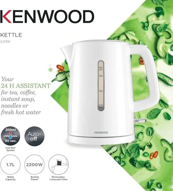 Bouilloire Électrique Sans Fil 1.7L 2200W Kenwood ZJP00-5 – Image 3