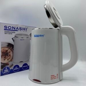 Bouilloire Electrique Sans Fil en Inox 1.2L 1620W Sonashi SKT-1201N