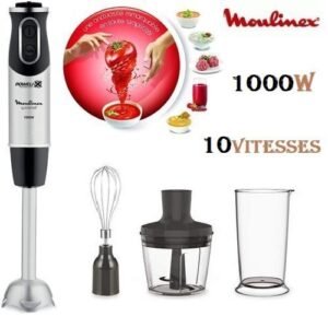 Bras Mixeur 4en1 10 Vitesses Avec Hachoir Et Bol 800mL 1000w Moulinex DD655810