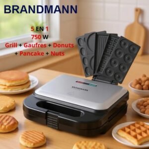 Panineuse inox 5 En 1 - 750W BRANDMANN SM004