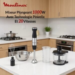 Quickchef +, Mixeur plongeant Moulinex , 1000 W, 20 vitesses, DD673810