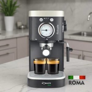 Machine à café a Bras inox 15 bar 1100W 1.2L Café Poudre Robuste Roma