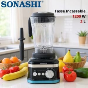 Blender Mixeur Incassable 1200 W 2 L Ice Crush - SB-207 Noir Sonashi