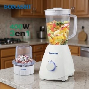Blender Électrique 2en1 400W Avec 4 Vitesses Blanc SONASHI SB-161