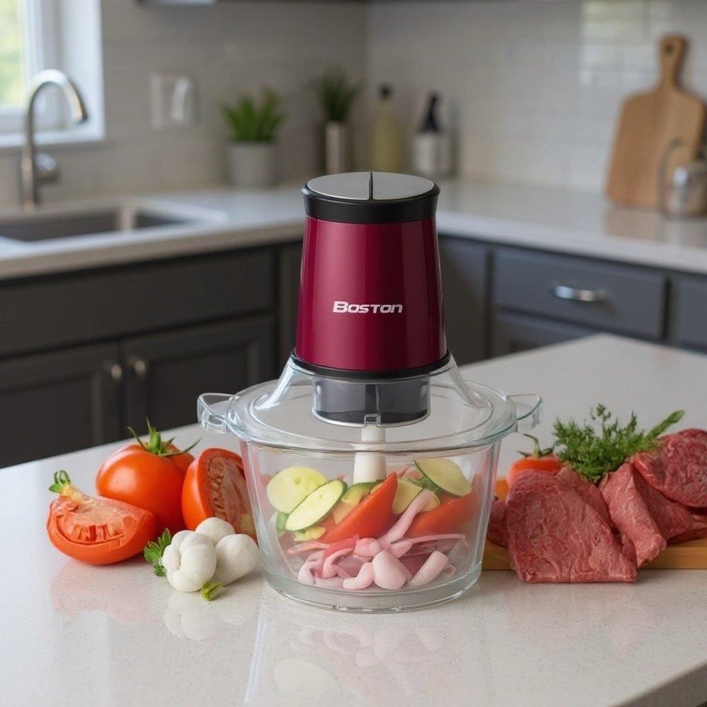 Mini Hachoir 4 Lames - 400W - Aubergine Boston BH-704G