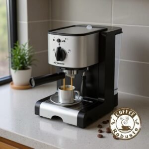 Machine à café a Bras inox 15 bar 1350W 1.25L Café Poudre Robuste CBI15B