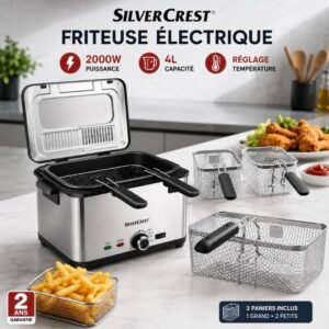 Friteuse inox 4L -  2000 W SilverCrset DF3700