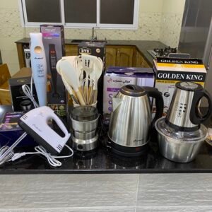Pack 6 pièces (hachoir+batteur+bouilloire+bras-mixeur+moulin+louches)