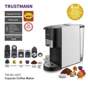 ☕ Machine à Café MultiCapsules 6en1 1450W 19Bar TRUSTMANN TM-MC-4001 –