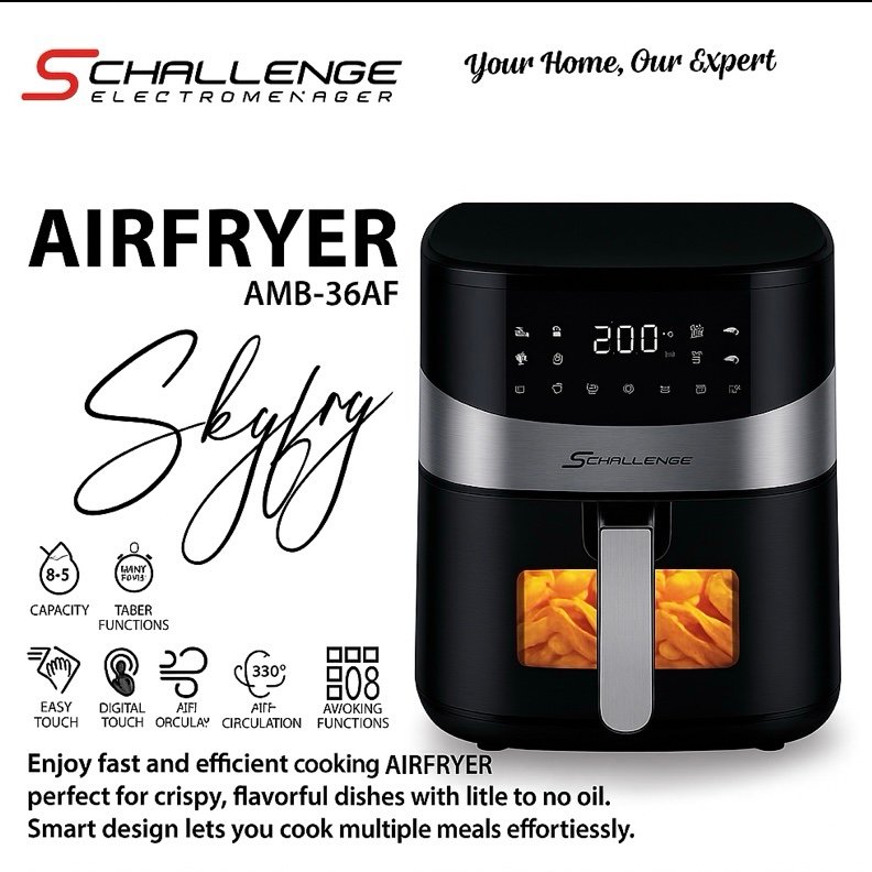 Airfrayer 1500W 6.5L tactile avec fenĂȘtre et 8 programmes Schallenge â Image 2