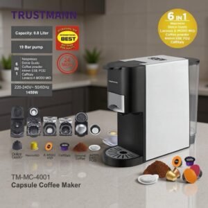 Machine à Café MultiCapsules 6en1 1450W 19Bar TRUSTMANN TM-MC-4001 –