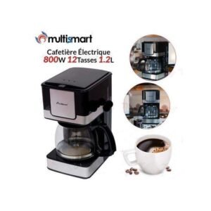 Cafetière Électrique 800W 12Tasses 1.2L Avec Plaque Chauffante Et Filtre Permanent Multismart MS-DF2112