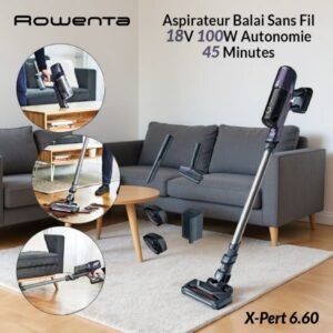 Aspirateur Balai Sans Fil 100W 18V Autonomie 45 Minutes X-Pert 6.60 Rowenta RH6837WO