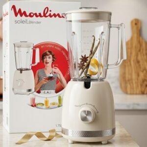 Moulinex Blender Mixeur Soleil 500 W 1.75 L - 2 Vitesses et Turbo avec 6 Lames et Verre doseur 800 ml - Soleil Ivoire LM355A10