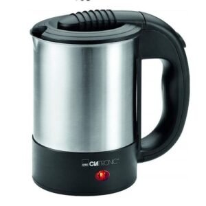 Bouilloire De Voyage En Inox 500mL 1000W Avec 2 Tasses, Cuillère Et Sac De Voyage Clatronic WKR 3624