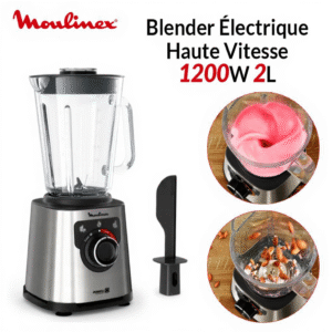 Blender Électrique Haute Vitesse 1200W Bol en verre thermorésistant 2L PerfectMix+ Moulinex LM871D10