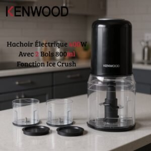 Kenwood Hachoir Électrique avec 2 Bol 800ml 400W 4 Lames avec 2 Vitesses et Fonction Ice Crush - CHP40.500BK