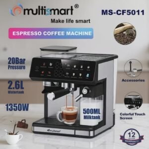 Machine à café Multifonction Pro Café Grain+ Lait + cappuccino 20 Bar 2.6L 1350W + Fonction Moulin a café MULTISMART MS-CF5011