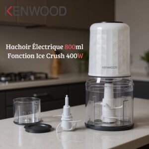 Kenwood Hachoir Électrique 800ml 400W 4 Lames avec 2 Vitesses et Fonction Ice Crush - CHP40.000WH