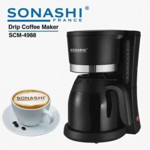 Cafetière Électrique avec Thermos 1L – 8-10 Tasses 800W 1.2L Avec Filtre Lavable Sonashi SCM-4988
