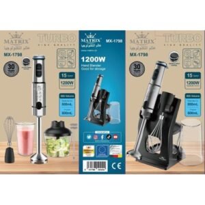 Bras Mixeur 4 en 1 inox 1200W Matrix MX-1798