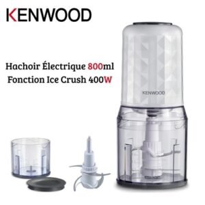 Kenwood Hachoir Électrique 800ml 400W 4 Lames avec 2 Vitesses et Fonction Ice Crush - CHP40.000WH