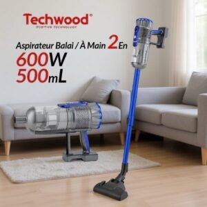 Aspirateur Balai & À Main 2En1 Avec Technologie Cyclonique Et 3 Accessoires 500mL 600W Techwood TAB-958