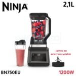 Blender 1200W 2,1L, gobelet individuel 700 ml ,21 000 tr/min 2 programmes automatiques et 3 programmes spécifiques NINJA BN750EU