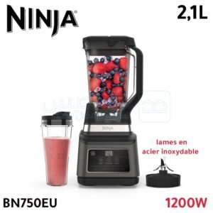 Blender 1200W 2,1L, gobelet individuel 700 ml ,21 000 tr/min 2 programmes automatiques et 3 programmes spécifiques NINJA BN750EU