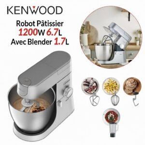 Robot Pâtissier Professionnel 1200W 6.7L Avec Blender 1.7L Chef XL Kenwood KVL4110S