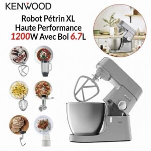Robot Pétrin XL Haute Performance 1200W Avec Bol 6.7L Chef XL Kenwood KVL4230S