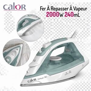 Fer À Repasser À Vapeur 2000W 240mL Avec Chauffe Rapide 30s Et Semelle Céramique Calor FV2C42C0