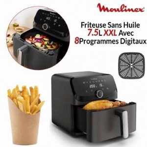 Friteuse Sans Huile 7.5L XXL Avec 8Programmes Digitaux Easy Fry Mega Moulinex EZ855HF0