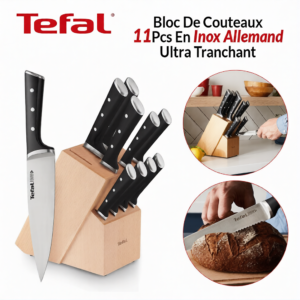 Bloc De Couteaux 11Pcs En Inox Allemand Ultra Tranchant Ice Force Tefal K232SA14