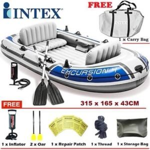 Bateau Gonflable Avec 2 Sièges, 2 Pagaies Et Pompe Excursion 4 Intex 68324NP