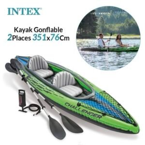 Kayak Gonflable 2Places 351x76Cm Avec Rames Et Pompe Challenger K2 Intex 68306