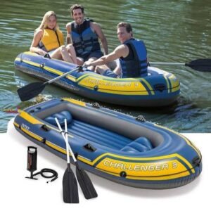 Bateau Gonflable Pour 3 Personnes Vinyle robuste Avec 2 Rames Et Pompe Challenger 3 Intex 68370NP