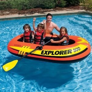 Bateau Gonflable Avec 2 Pagaies et Pompe Intégrée Explorer 300 Intex 58332NP