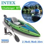 Kayak gonflable avec pagaie et pompe à main intégrée 274 x 76 cm INTEX Challenger K1 68305NP