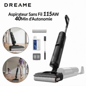 Aspirateur Laveur Sans Fil 18000Pa, Nettoyage À Plat 180° Et Lavage 90°C Dreame H12 Pro FlexReach