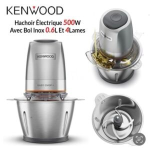 Hachoir Électrique 500W Avec Bol Inox 0.6L Et 4Lames Kenwood CHP62.700SI