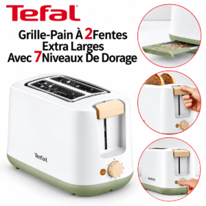 Grille-Pain À 2 Fentes Extra Larges Avec 7 Niveaux De Dorage Tefal TT165010