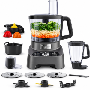 Robot De Cuisine Multifonction 1000W 10Accessoires 31Fonctions Double Force Moulinex FP827E10