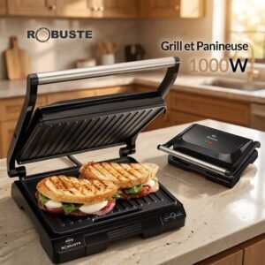 Grill et Panineuse 1000W Robuste TASTY